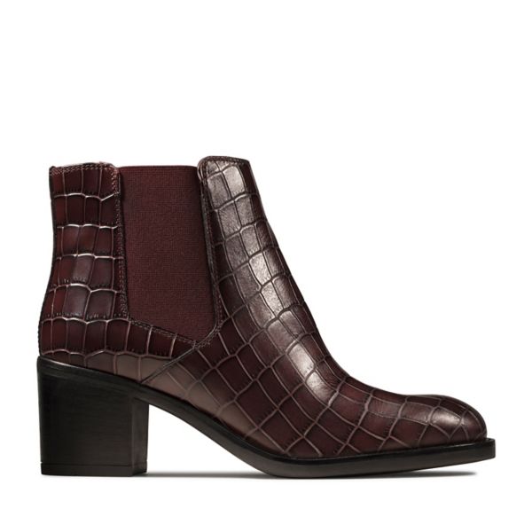 Clarks Womens Mascarpone Bay Ankle Boots Burgundy | CA-4279380